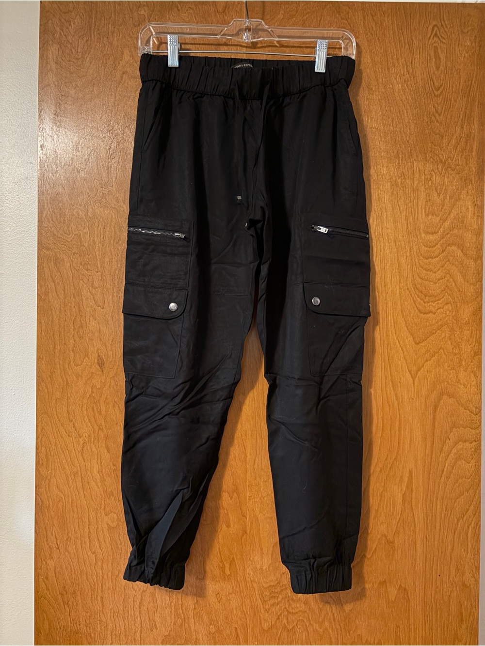Banana Republic Black Cargo Jogger Pants with Zip & Flap Pockets